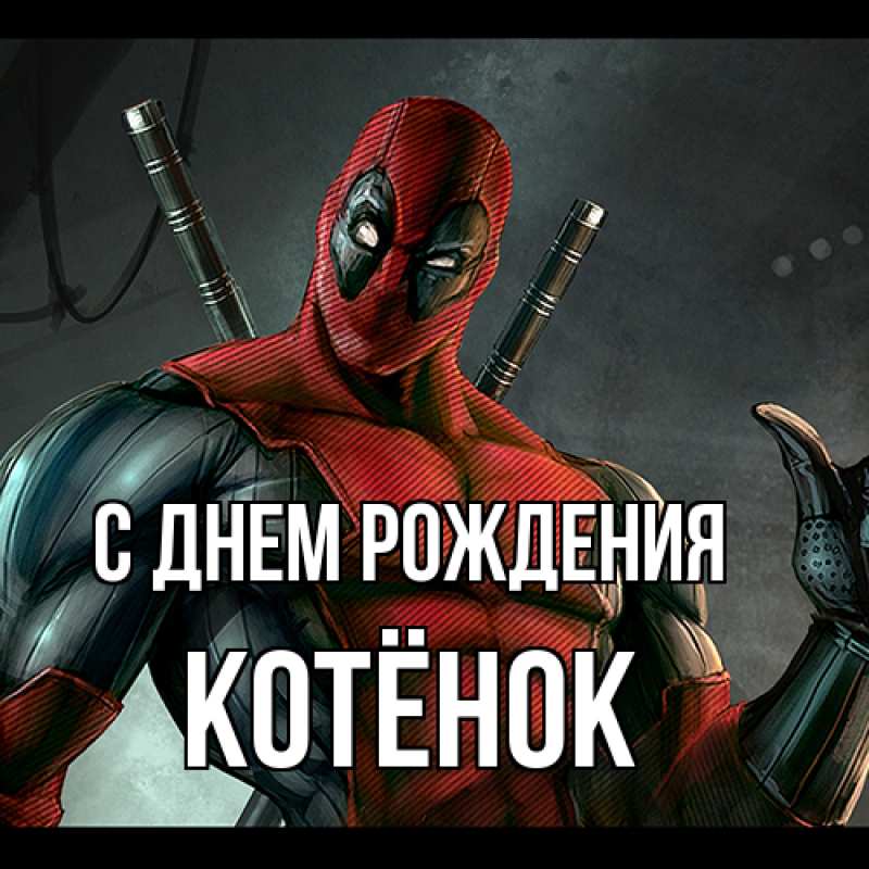 Картинка С днем рождения, Котёнок