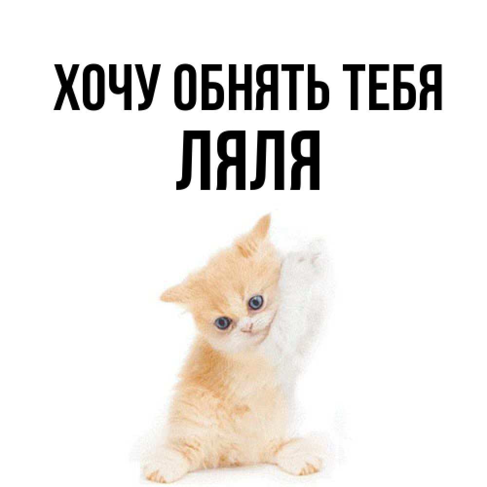 Открытка на каждый день с именем, Ляля Хочу обнять тебя я хочу очень скорее обнимаешек Прикольная открытка с пожеланием онлайн скачать бесплатно 