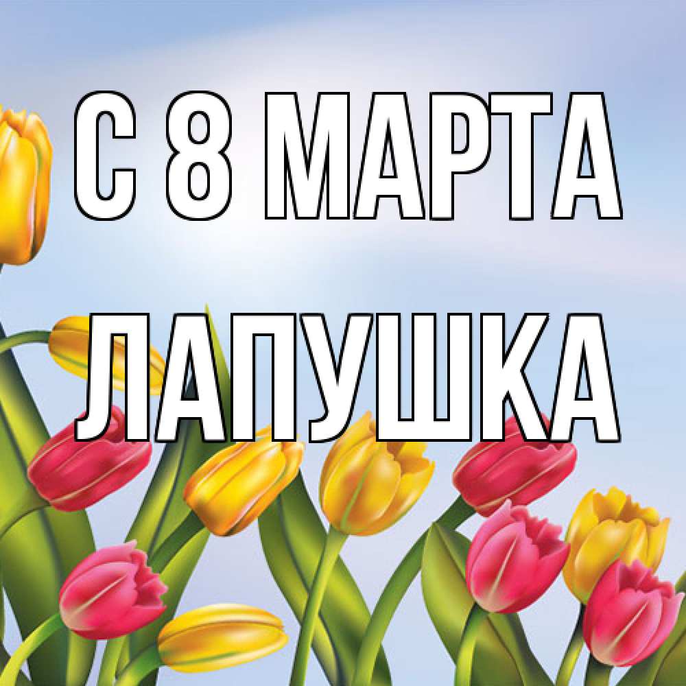 Открытка на каждый день с именем, лапушка C 8 МАРТА международный женский день Прикольная открытка с пожеланием онлайн скачать бесплатно 
