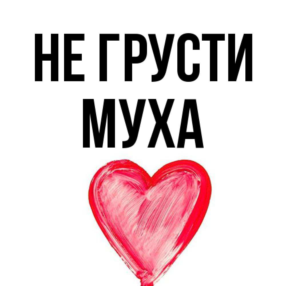 Открытка на каждый день с именем, Муха Не грусти сердечко Прикольная открытка с пожеланием онлайн скачать бесплатно 