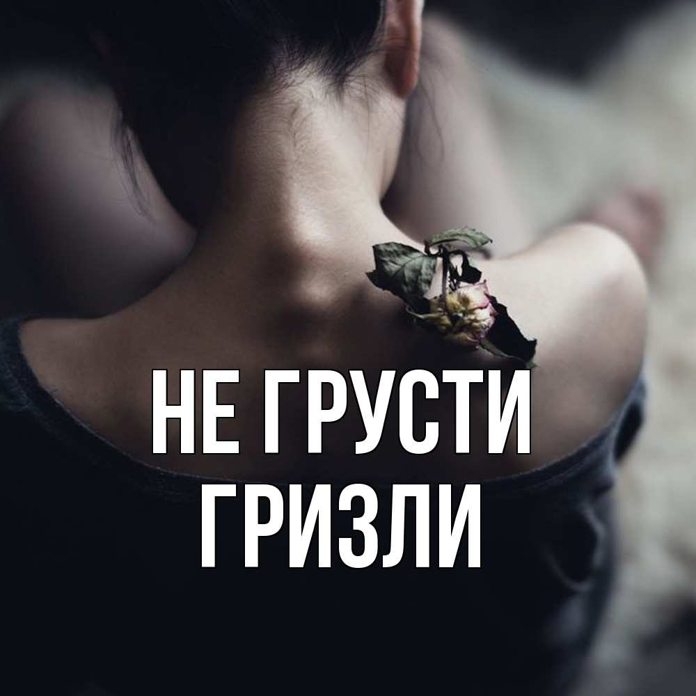 Открытка на каждый день с именем, Гризли Не грусти девушка со спины Прикольная открытка с пожеланием онлайн скачать бесплатно 