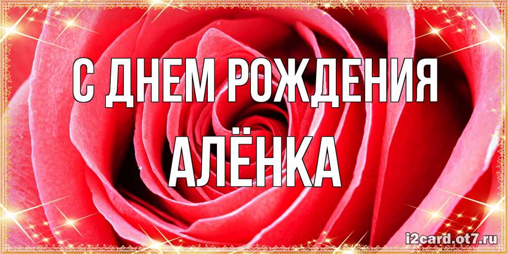 Открытка на каждый день с именем, Алёнка С днем рождения розовая роза очень крупный бутон Прикольная открытка с пожеланием онлайн скачать бесплатно 