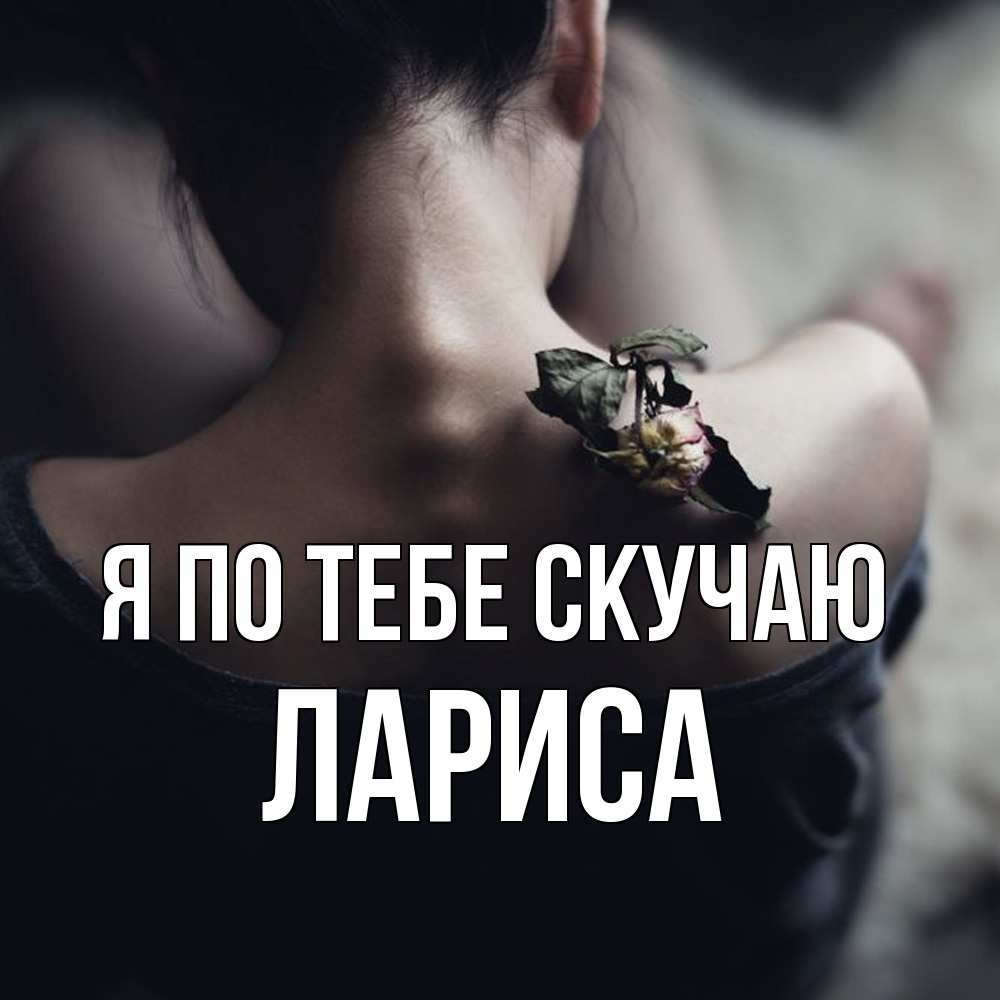 Открытка на каждый день с именем, Лариса Я по тебе скучаю засох цветок Прикольная открытка с пожеланием онлайн скачать бесплатно 