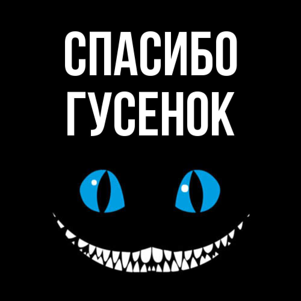Открытка на каждый день с именем, гусенок Спасибо благодарю от чеширика Прикольная открытка с пожеланием онлайн скачать бесплатно 