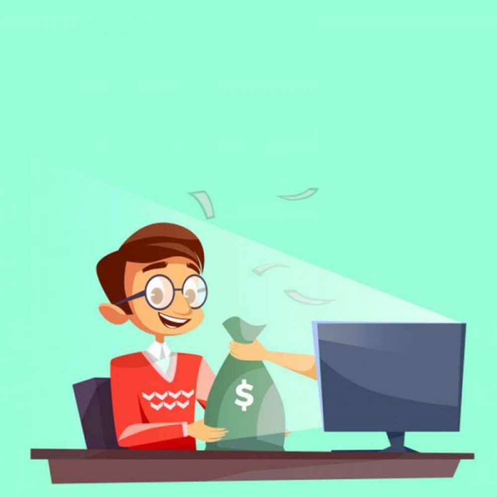 Открытка на каждый день с именем, Носкираскидалка Желаю тебе удачи мешок денег из монитора Прикольная открытка с пожеланием онлайн скачать бесплатно 