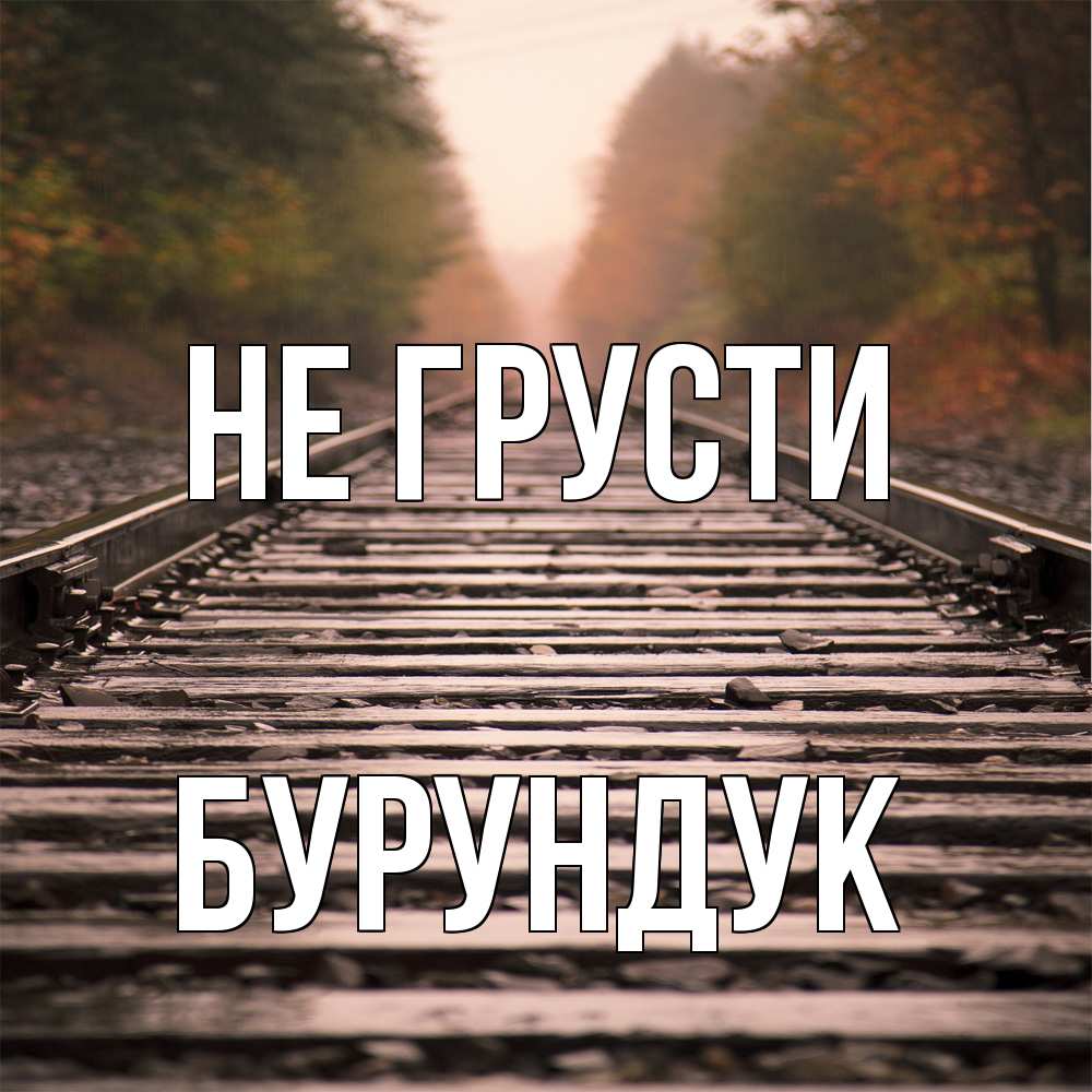 Открытка на каждый день с именем, Бурундук Не грусти лес и железная дорога Прикольная открытка с пожеланием онлайн скачать бесплатно 