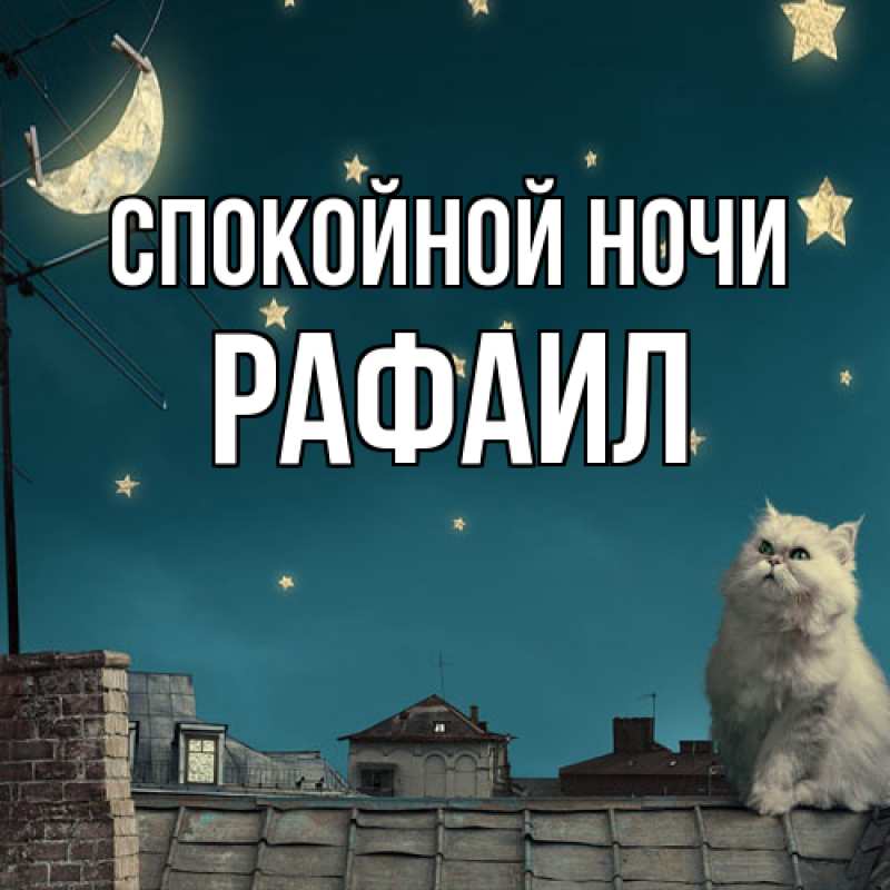 Открытка с именем, Рафаил, Спокойной ночи