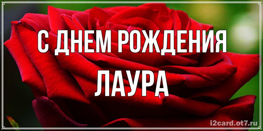 Открытка на каждый день с именем, Лаура С днем рождения розочка очень красивая Прикольная открытка с пожеланием онлайн скачать бесплатно 