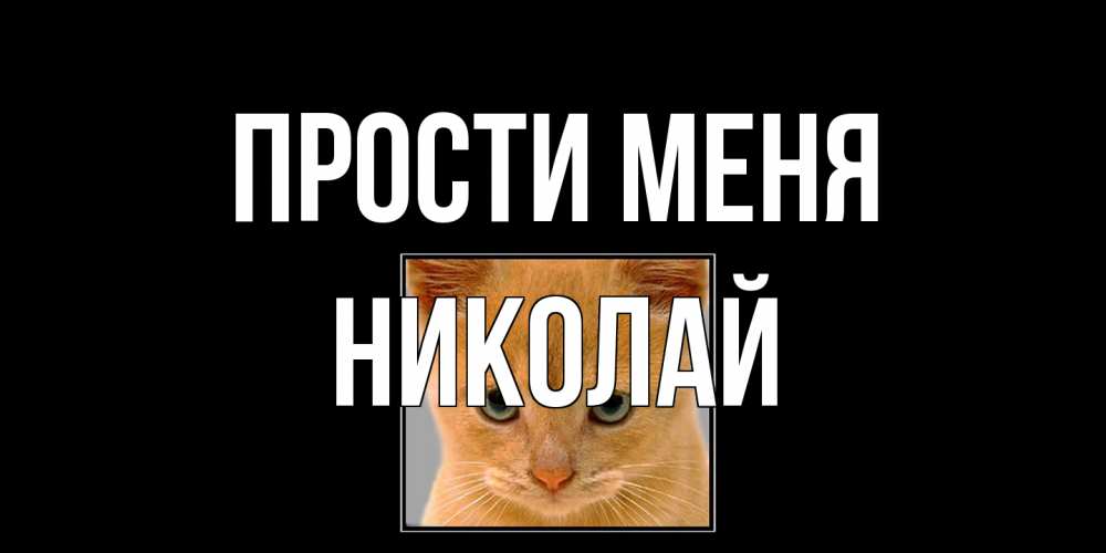 Открытка на каждый день с именем, Николай Прости меня рыжий грустный кот просит прощения Прикольная открытка с пожеланием онлайн скачать бесплатно 