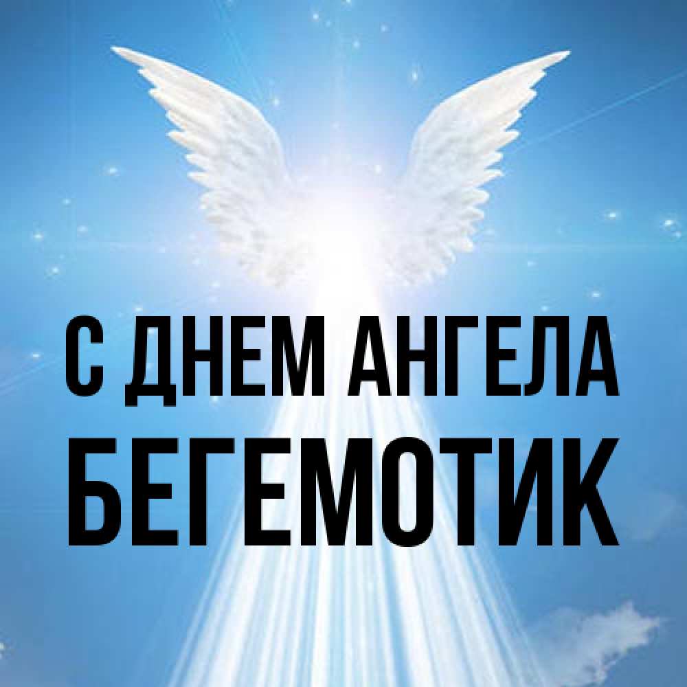 Открытка на каждый день с именем, Бегемотик С днем ангела поток света Прикольная открытка с пожеланием онлайн скачать бесплатно 