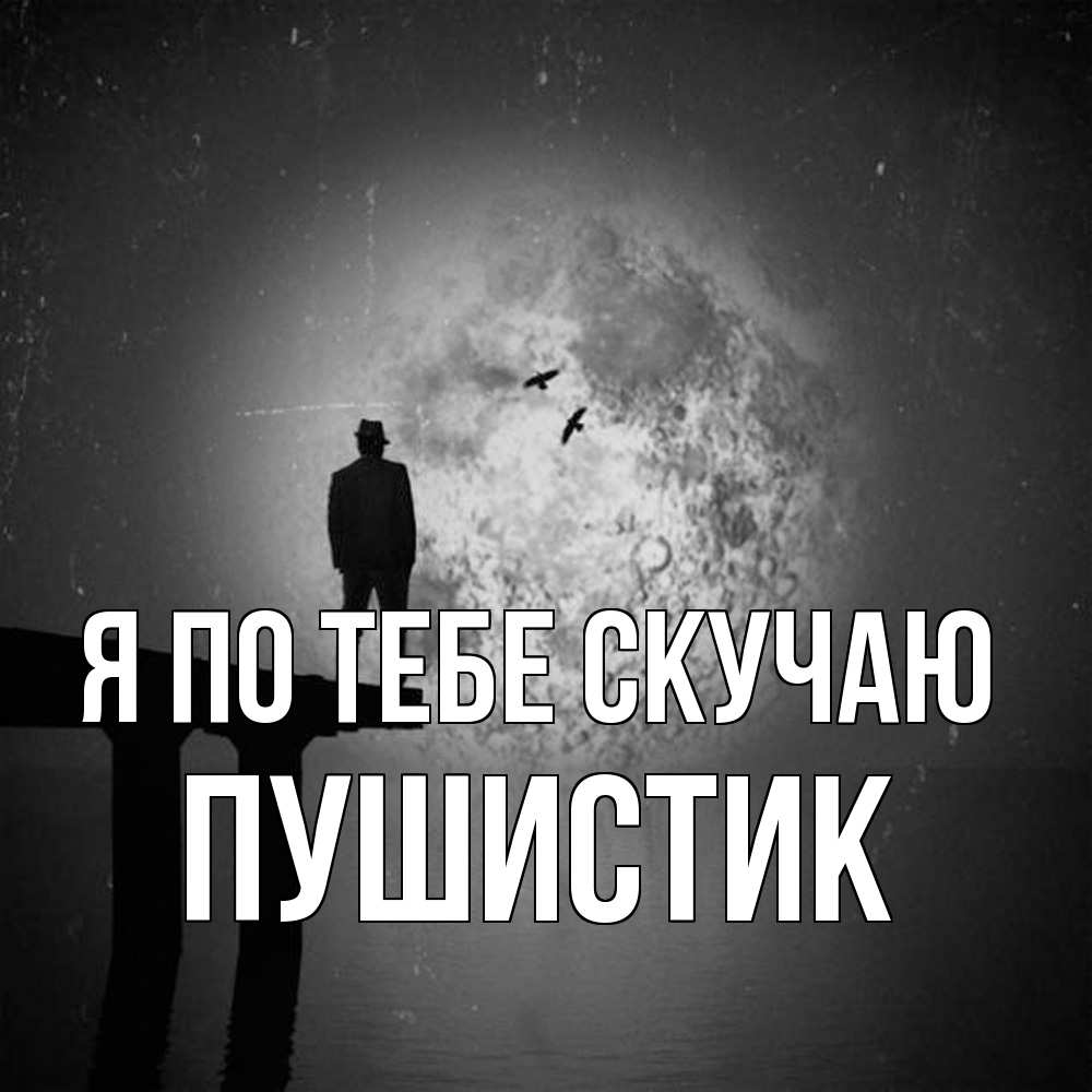 Открытка на каждый день с именем, Пушистик Я по тебе скучаю мост 1 Прикольная открытка с пожеланием онлайн скачать бесплатно 