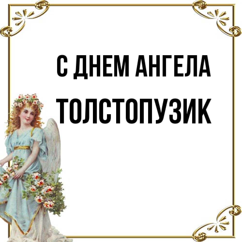 Открытка на каждый день с именем, Толстопузик С днем ангела с именинами от девушки ангела Прикольная открытка с пожеланием онлайн скачать бесплатно 
