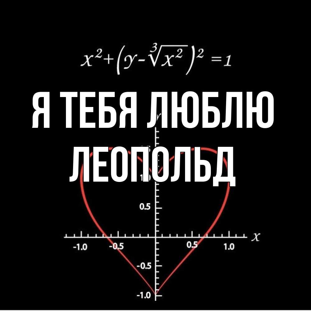 Открытка на каждый день с именем, Леопольд Я тебя люблю сердечная формула Прикольная открытка с пожеланием онлайн скачать бесплатно 