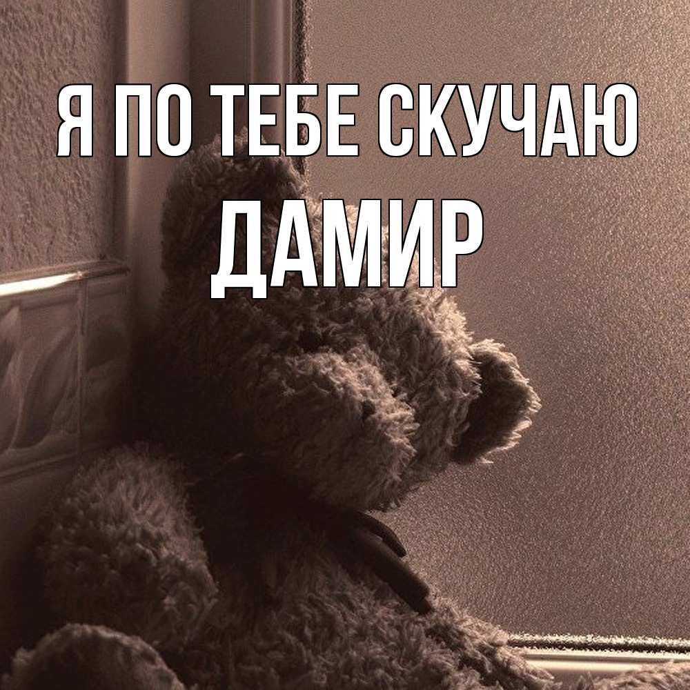 Открытка на каждый день с именем, Дамир Я по тебе скучаю скучаем тут Прикольная открытка с пожеланием онлайн скачать бесплатно 