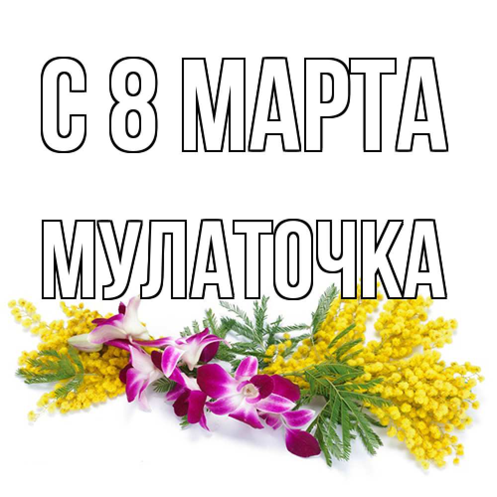 Открытка на каждый день с именем, Мулаточка C 8 МАРТА открытка на международный женский день с цветами  1 Прикольная открытка с пожеланием онлайн скачать бесплатно 