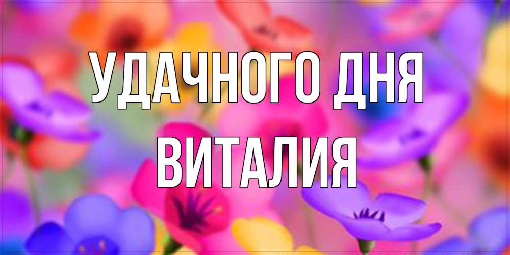 Открытка на каждый день с именем, Виталия Удачного дня открытка повышающая настроение Прикольная открытка с пожеланием онлайн скачать бесплатно 