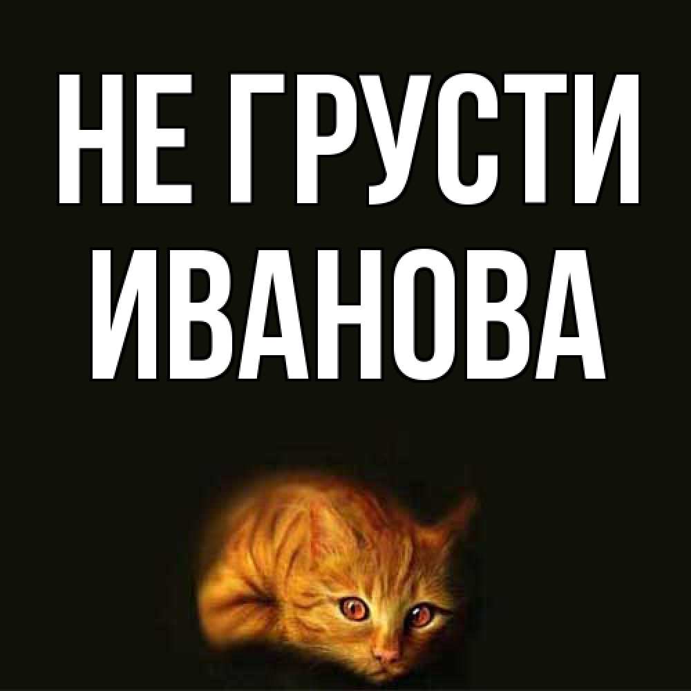 Открытка на каждый день с именем, Иванова Не грусти лежащий кот в темноте Прикольная открытка с пожеланием онлайн скачать бесплатно 