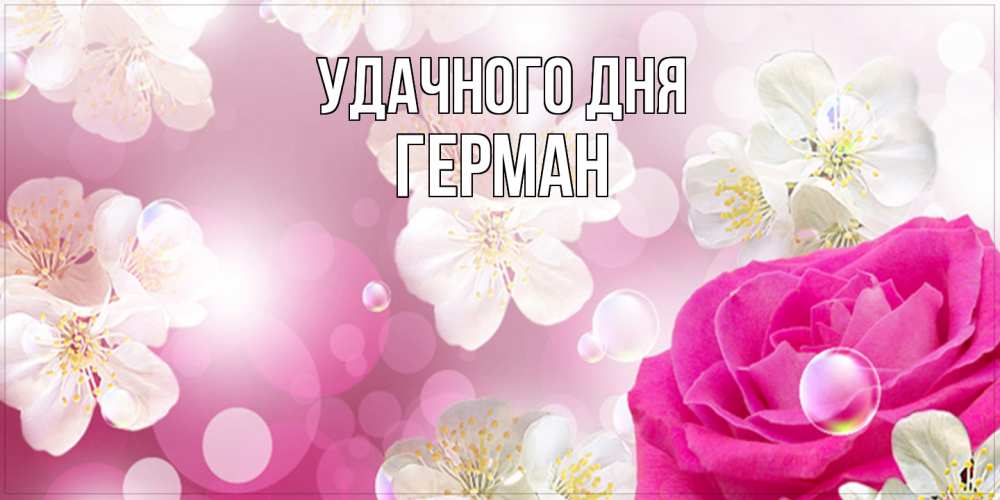 Открытка на каждый день с именем, Герман Удачного дня красивые цветы Прикольная открытка с пожеланием онлайн скачать бесплатно 