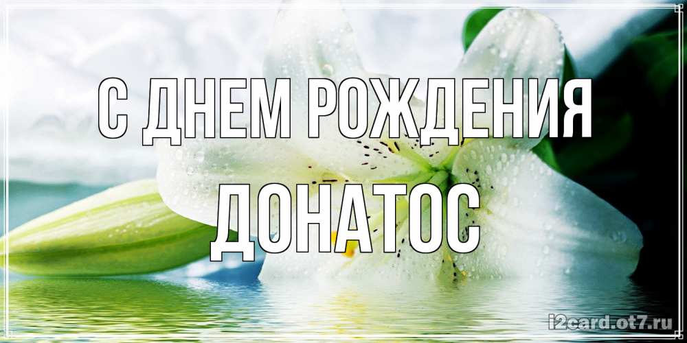 Открытка на каждый день с именем, Донатос С днем рождения лилия на открытке ко дню рождения Прикольная открытка с пожеланием онлайн скачать бесплатно 