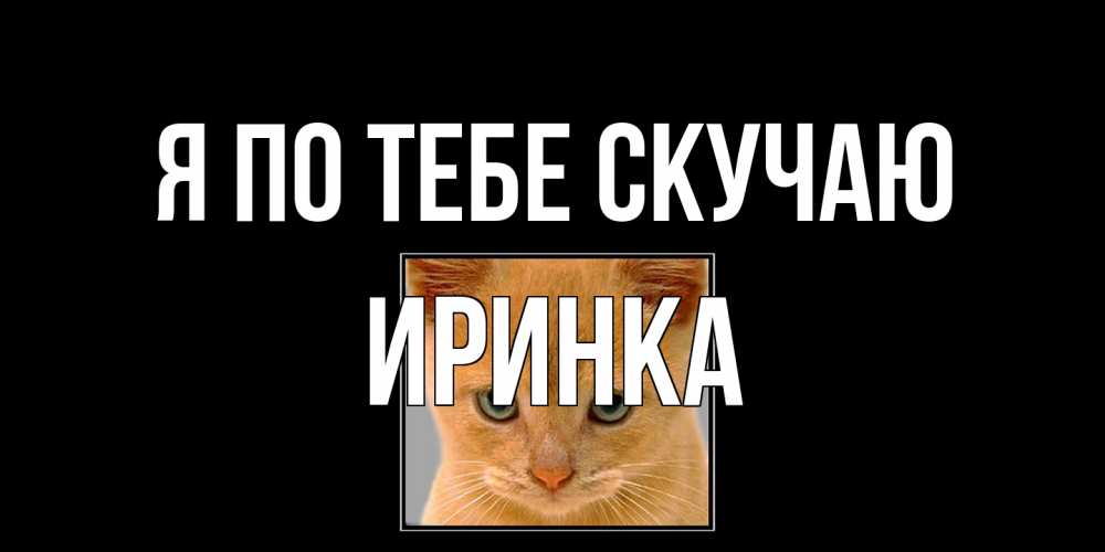 Открытка на каждый день с именем, Иринка Я по тебе скучаю открытки рыжий котенок скучает по тебе Прикольная открытка с пожеланием онлайн скачать бесплатно 