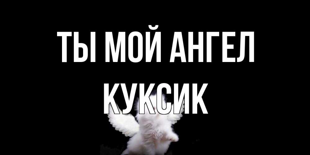 Открытка на каждый день с именем, куксик Ты мой ангел Кот ангел Прикольная открытка с пожеланием онлайн скачать бесплатно 