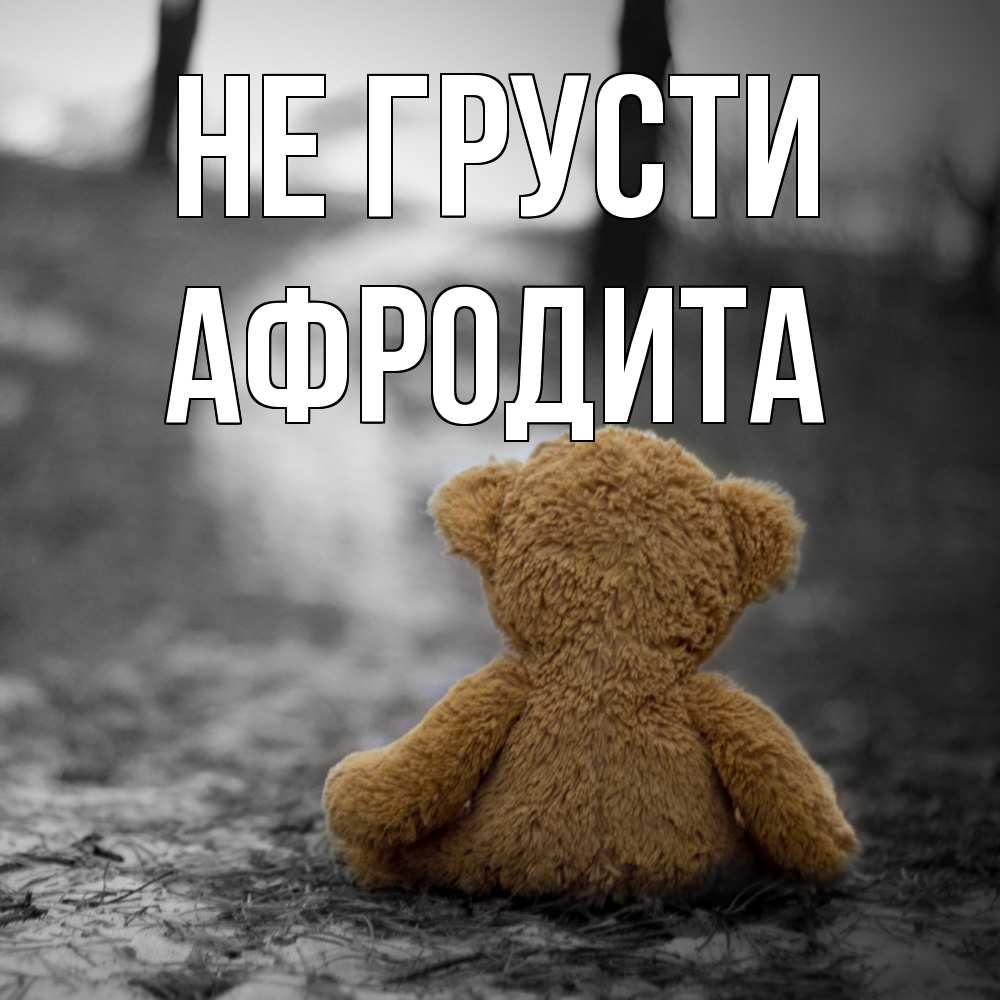 Открытка на каждый день с именем, Афродита Не грусти медведь со спин Прикольная открытка с пожеланием онлайн скачать бесплатно 