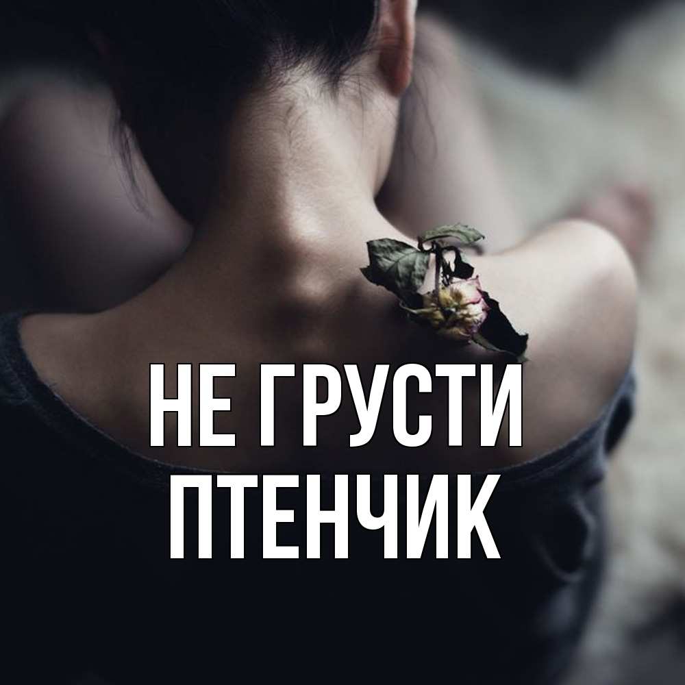 Открытка на каждый день с именем, Птенчик Не грусти девушка со спины Прикольная открытка с пожеланием онлайн скачать бесплатно 