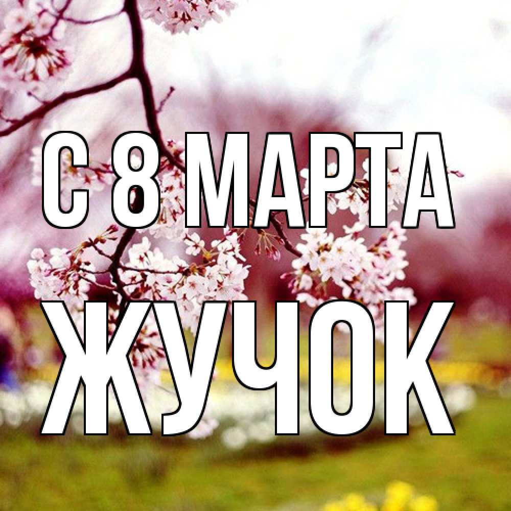 Открытка на каждый день с именем, жучок C 8 МАРТА яблоня Прикольная открытка с пожеланием онлайн скачать бесплатно 