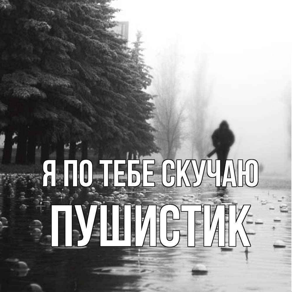 Открытка на каждый день с именем, Пушистик Я по тебе скучаю приходи Прикольная открытка с пожеланием онлайн скачать бесплатно 