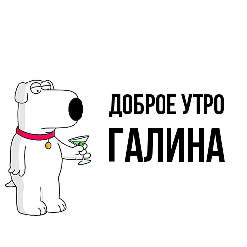 Открытка на каждый день с именем, Галина Доброе утро герои мультфильмов белый пес Прикольная открытка с пожеланием онлайн скачать бесплатно 