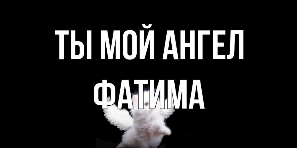 Открытка на каждый день с именем, Фатима Ты мой ангел Кот ангел Прикольная открытка с пожеланием онлайн скачать бесплатно 