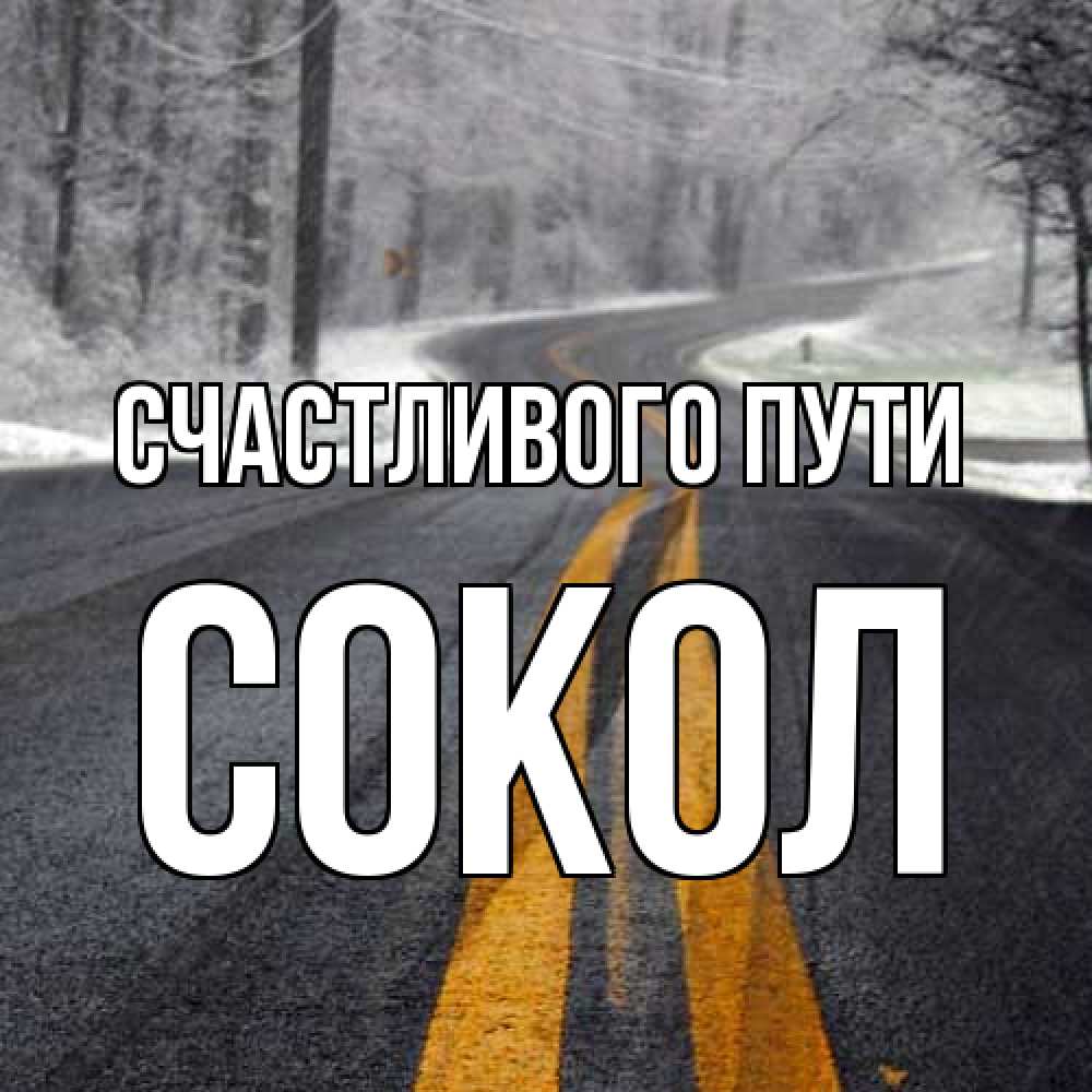Открытка на каждый день с именем, Сокол Счастливого пути хорошего вам путешествия Прикольная открытка с пожеланием онлайн скачать бесплатно 