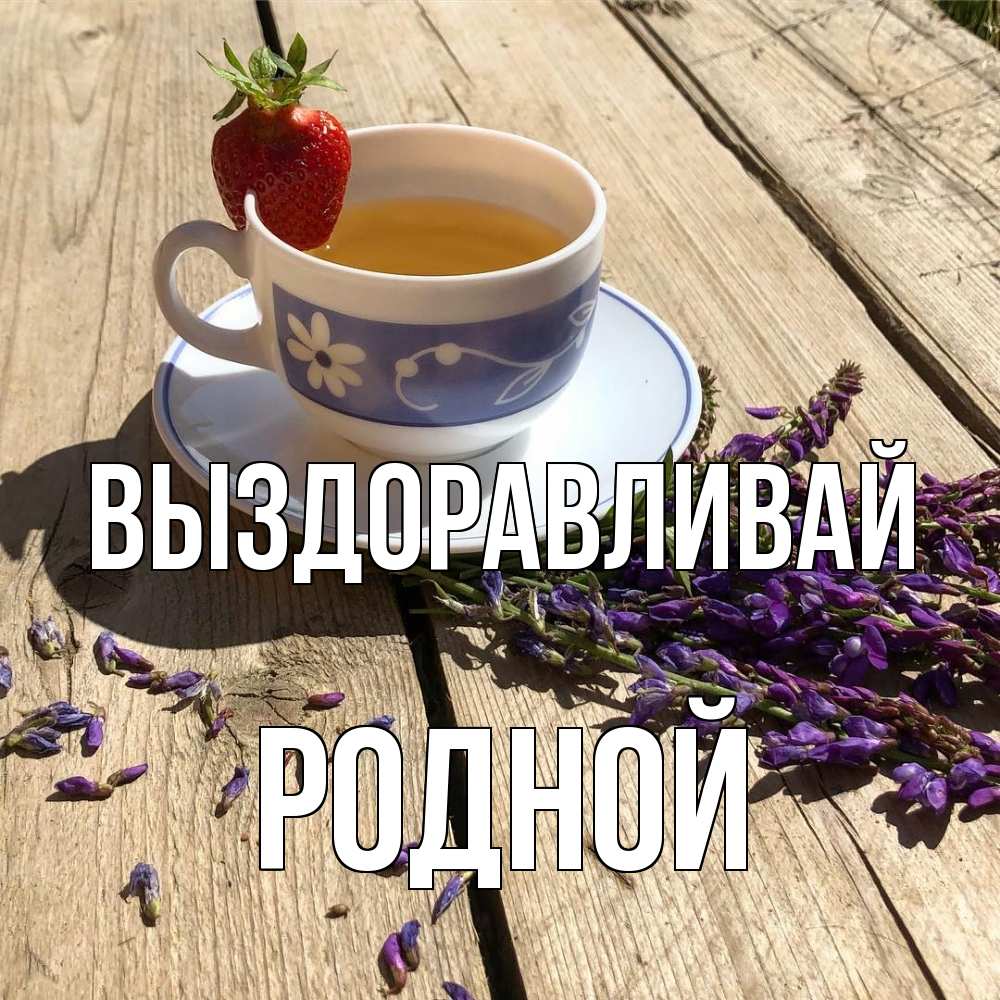 Открытка на каждый день с именем, Родной Выздоравливай чай Прикольная открытка с пожеланием онлайн скачать бесплатно 