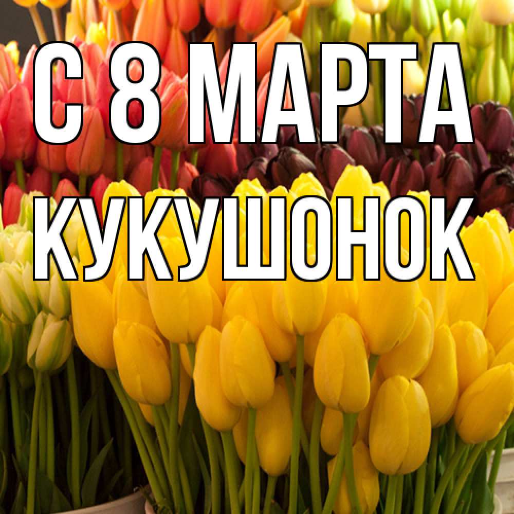 Открытка на каждый день с именем, кукушонок C 8 МАРТА цветы Прикольная открытка с пожеланием онлайн скачать бесплатно 