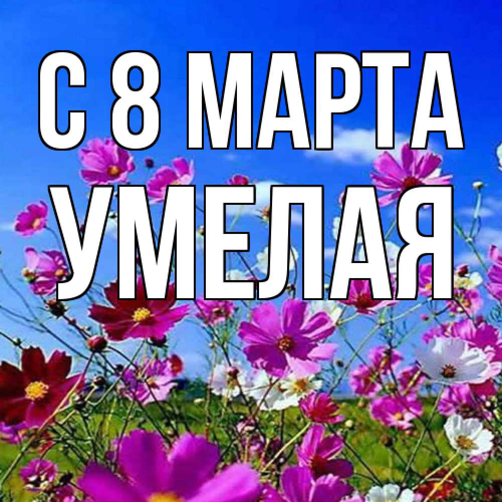 Открытка на каждый день с именем, Умелая C 8 МАРТА цветы Прикольная открытка с пожеланием онлайн скачать бесплатно 