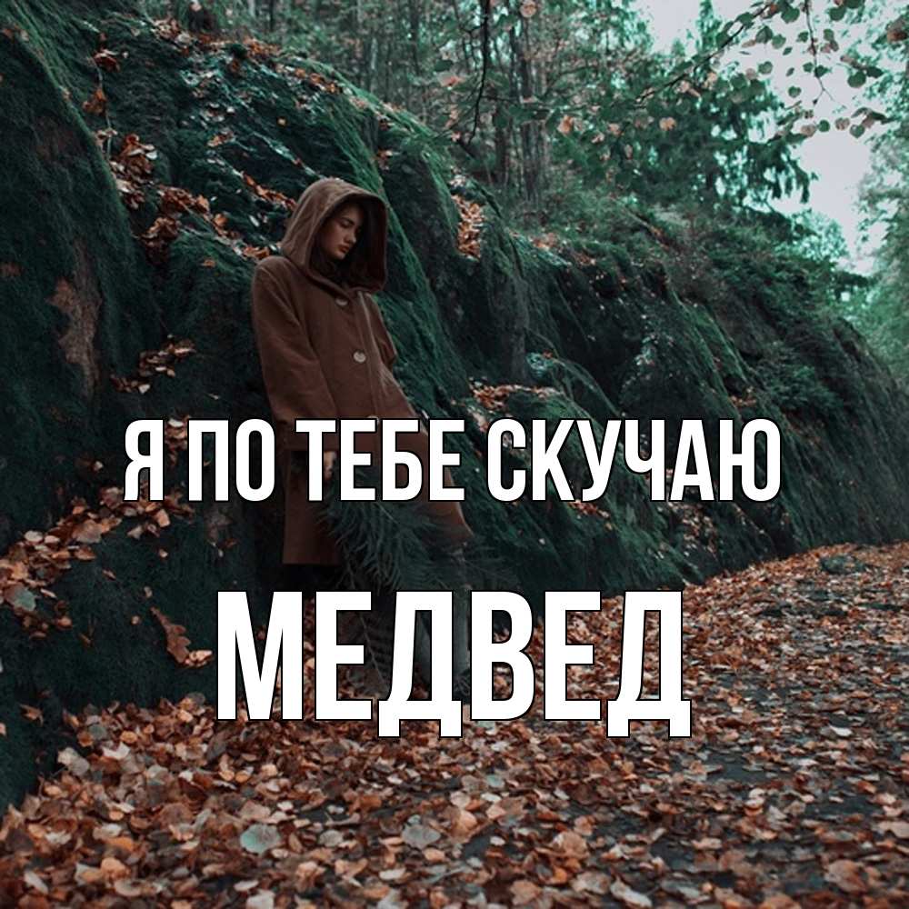 Открытка на каждый день с именем, Медвед Я по тебе скучаю скука 1 Прикольная открытка с пожеланием онлайн скачать бесплатно 