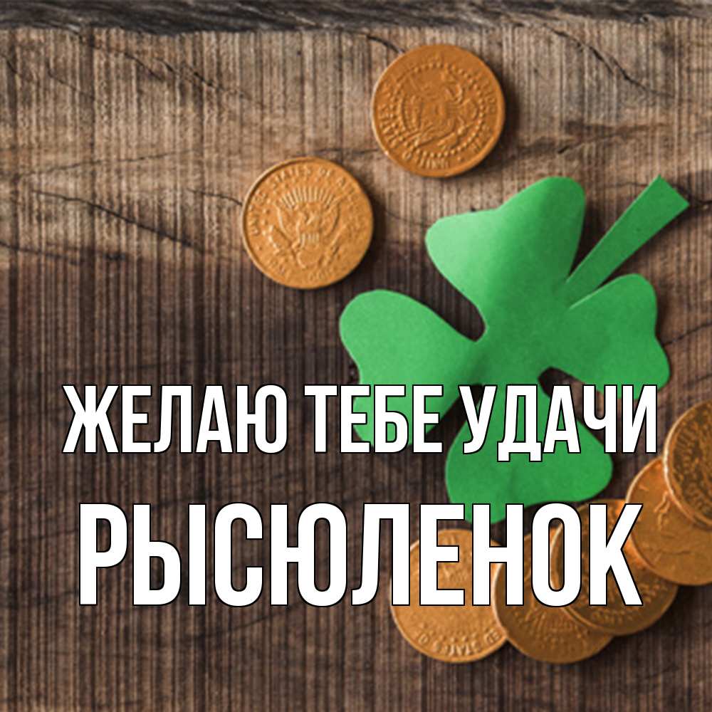 Открытка на каждый день с именем, Рысюленок Желаю тебе удачи на удачу сегодня Прикольная открытка с пожеланием онлайн скачать бесплатно 