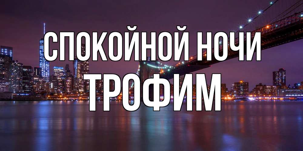 Открытка на каждый день с именем, Трофим Спокойной ночи ночной мост Прикольная открытка с пожеланием онлайн скачать бесплатно 