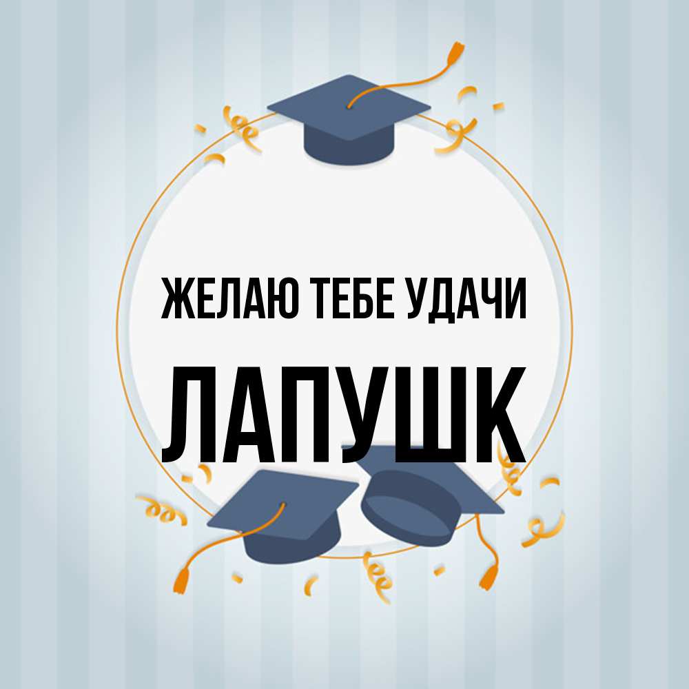 Открытка на каждый день с именем, Лапушк Желаю тебе удачи для студентов Прикольная открытка с пожеланием онлайн скачать бесплатно 