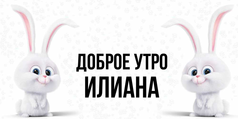 Открытка на каждый день с именем, Илиана Доброе утро кролики с длинными ушками Прикольная открытка с пожеланием онлайн скачать бесплатно 