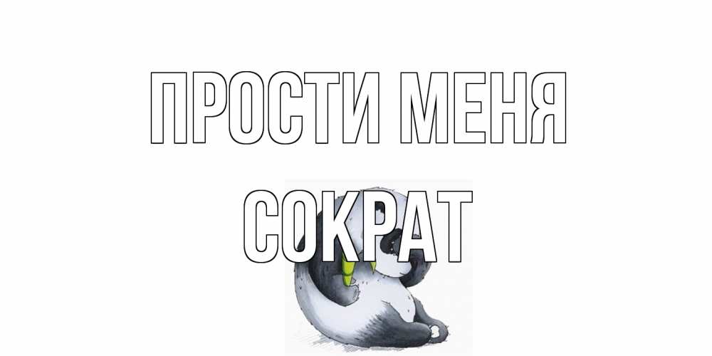 Открытка на каждый день с именем, Сократ Прости меня прости меня с пандой и держи бамбук Прикольная открытка с пожеланием онлайн скачать бесплатно 