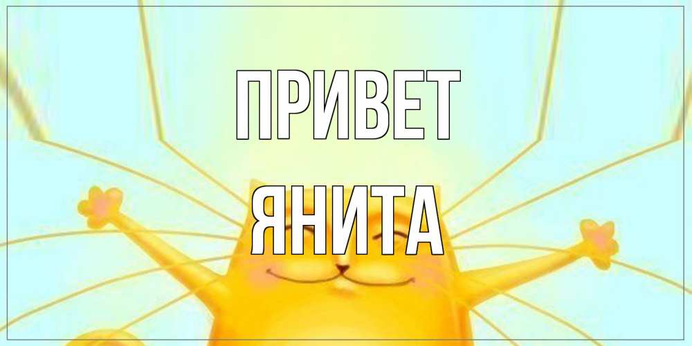 Открытка на каждый день с именем, Янита Привет кот Прикольная открытка с пожеланием онлайн скачать бесплатно 