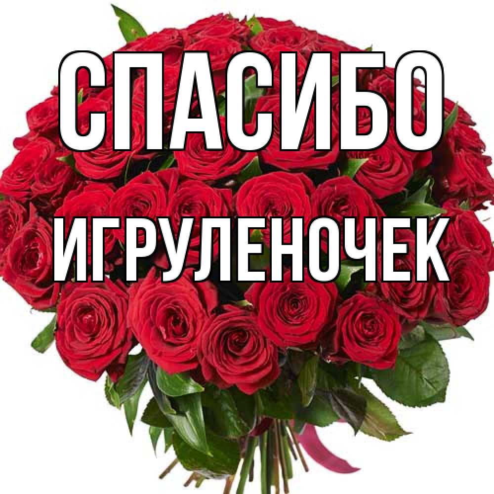 Открытка на каждый день с именем, Игpуленочек Спасибо букет красных роз Прикольная открытка с пожеланием онлайн скачать бесплатно 