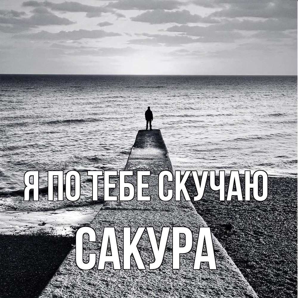 Открытка на каждый день с именем, Сакура Я по тебе скучаю скучашки Прикольная открытка с пожеланием онлайн скачать бесплатно 