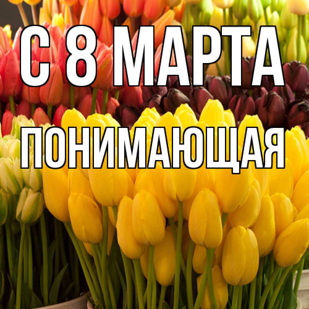 Открытка на каждый день с именем, Понимающая C 8 МАРТА цветы Прикольная открытка с пожеланием онлайн скачать бесплатно 