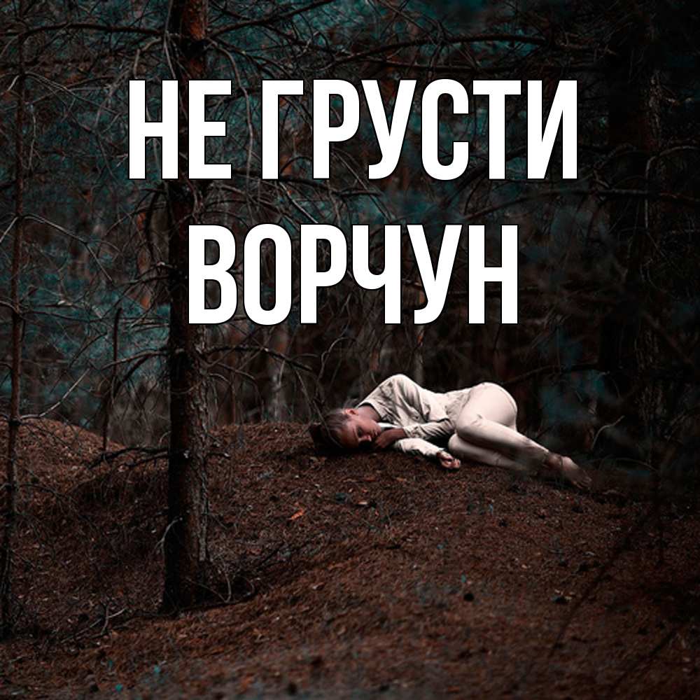 Открытка на каждый день с именем, Ворчун Не грусти лес Прикольная открытка с пожеланием онлайн скачать бесплатно 