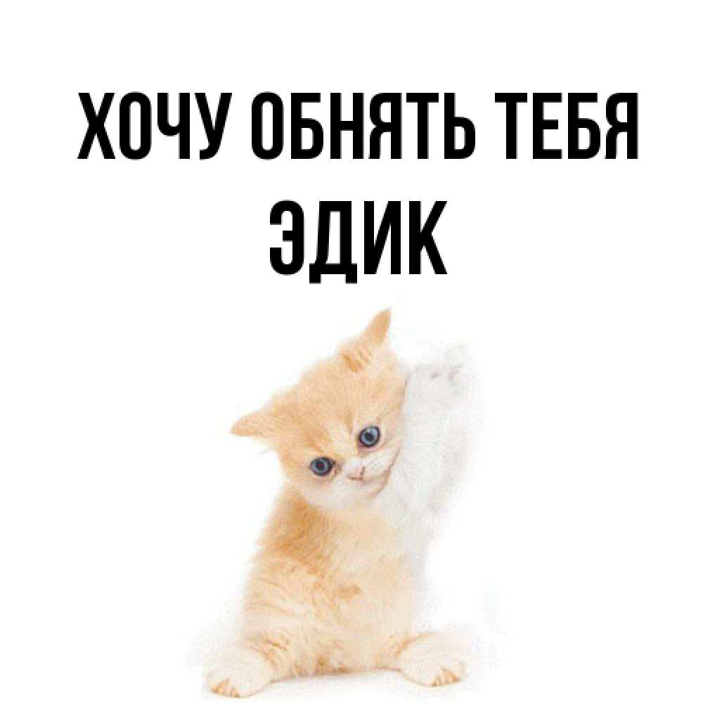 Открытка на каждый день с именем, Эдик Хочу обнять тебя я хочу очень скорее обнимаешек Прикольная открытка с пожеланием онлайн скачать бесплатно 