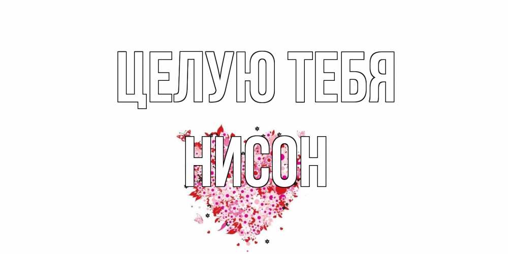 Открытка на каждый день с именем, Нисон Целую тебя сердце Прикольная открытка с пожеланием онлайн скачать бесплатно 