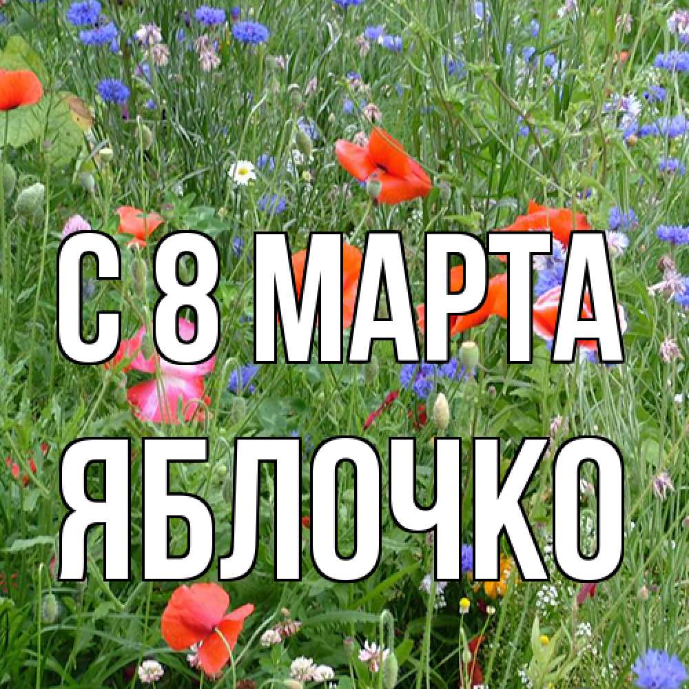 Открытка на каждый день с именем, яблочко C 8 МАРТА международный женский день 4 Прикольная открытка с пожеланием онлайн скачать бесплатно 