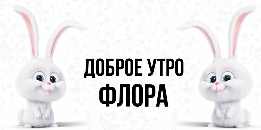 Открытка на каждый день с именем, Флора Доброе утро кролики с длинными ушками Прикольная открытка с пожеланием онлайн скачать бесплатно 
